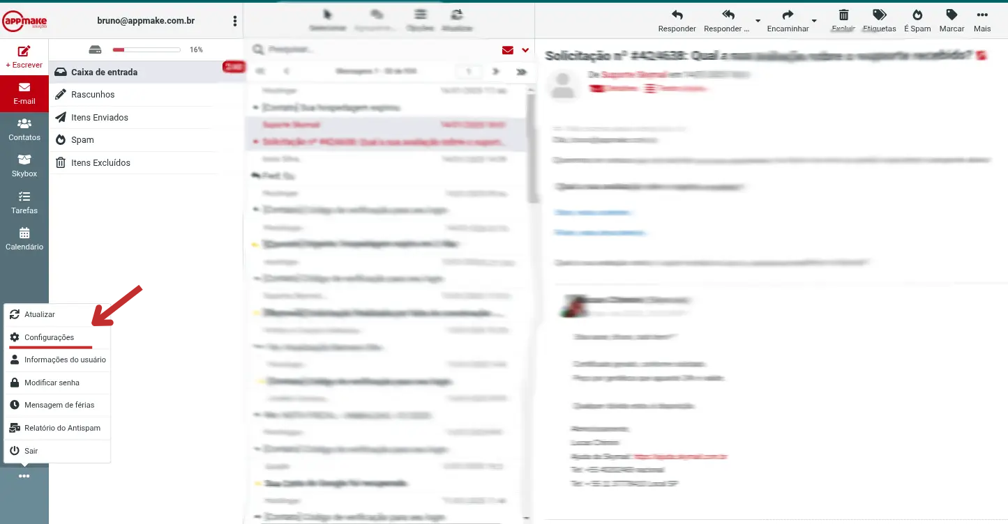 Redefinir senha do email